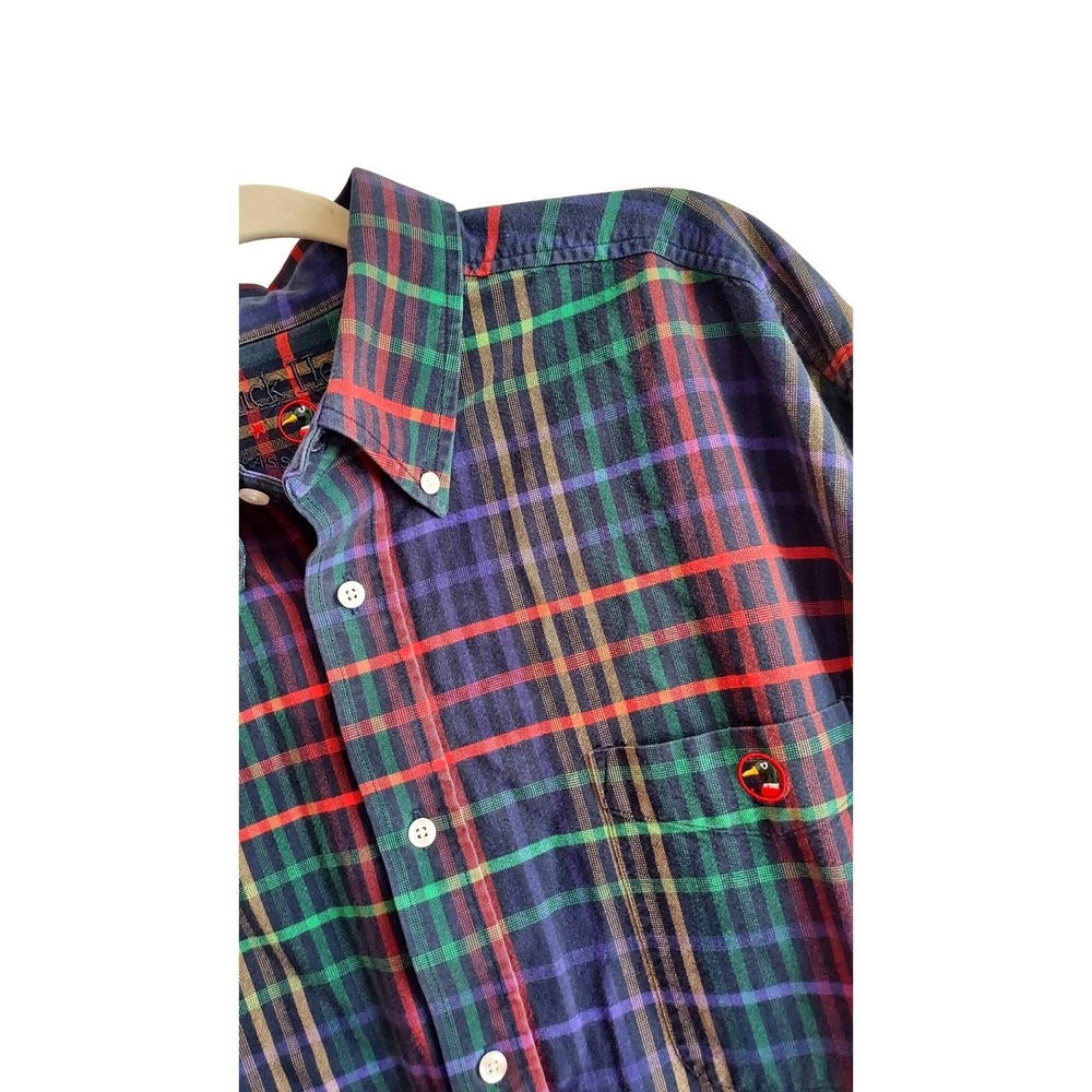 Duck Head Classic Oxford Plaid Button Down Shirt Long Sleeve Men's Size L/G